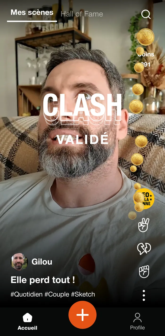Une vidéo ClashUp sur laquelle on colle des PunchSticks