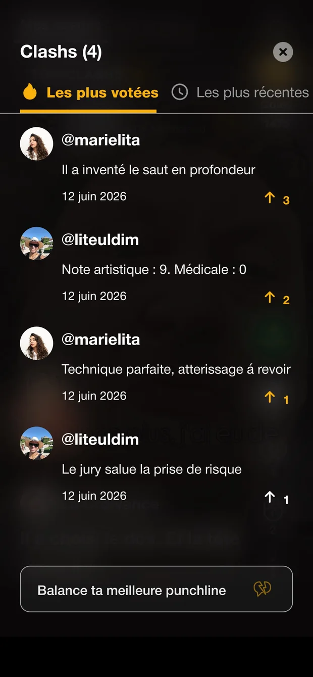 Les punchlines et leurs votes